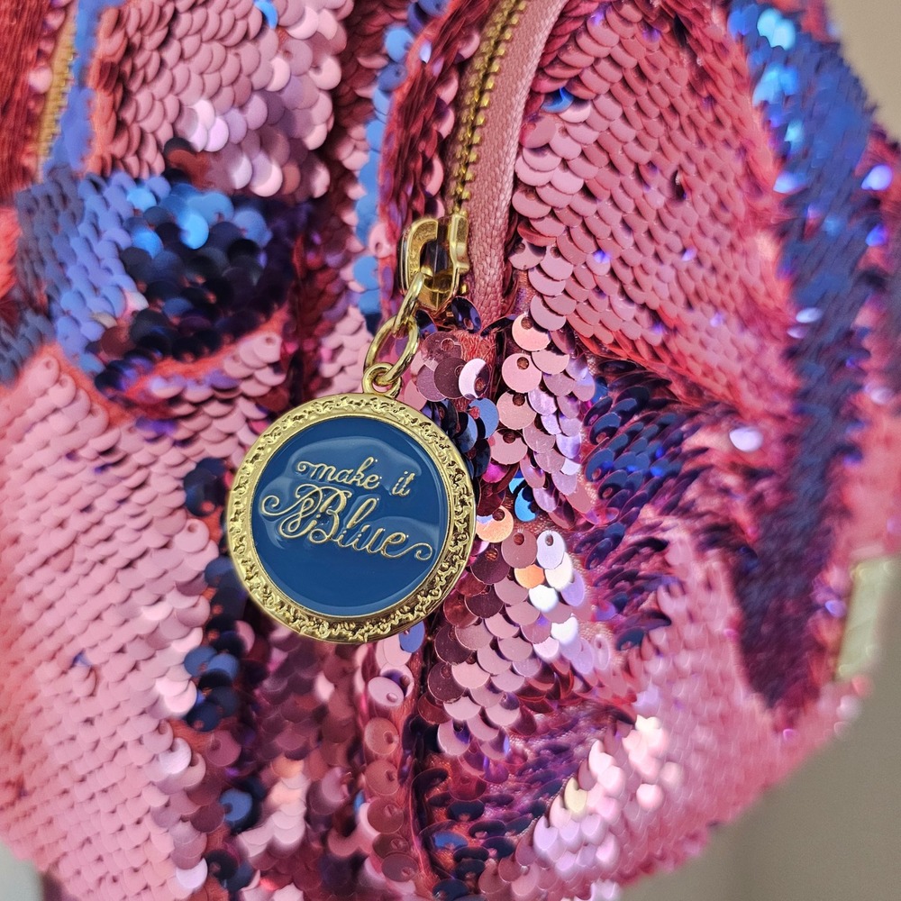 nwt Loungfly Aurora reversable sequin pink blue mini  backpack - Picture 5 of 12